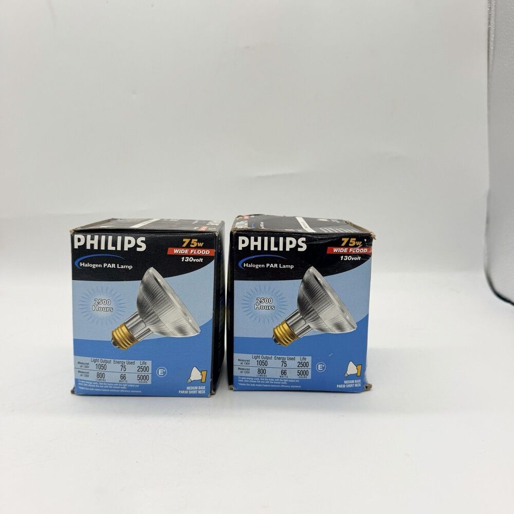 2 Philips 814003 75PAR30SWFL40 Halogen PAR30 Wide Flood Bulbs 75W 130V